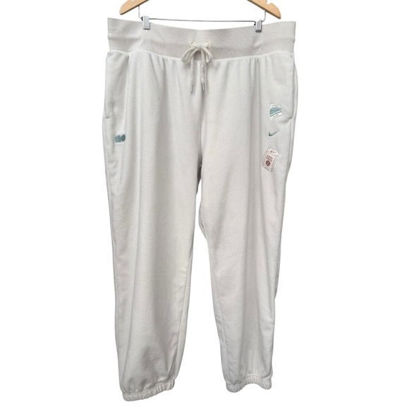 Nike X Naomi Osaka Phoenix Fleece High Waisted Oversized Sweatpants Sz 2XL White - Picture 2 of 13